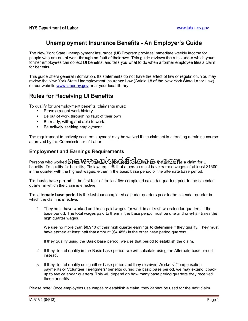 Free Department Of Labor Ny Form