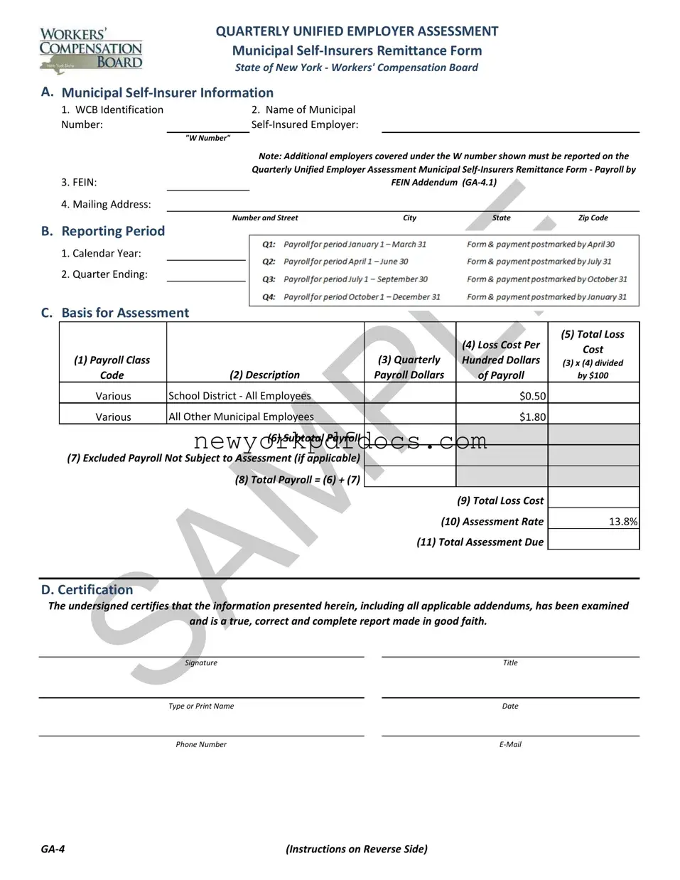 Free Ga 4 New York Form