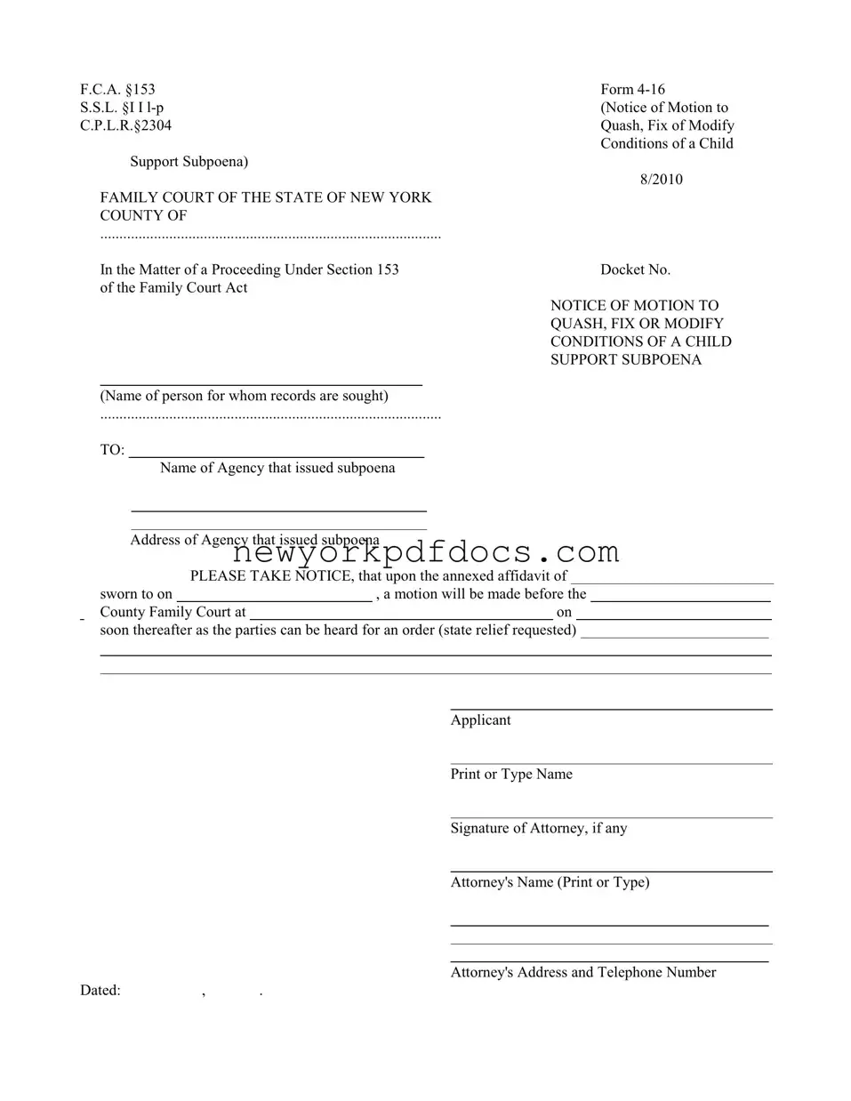 Free New York 4 16 Form