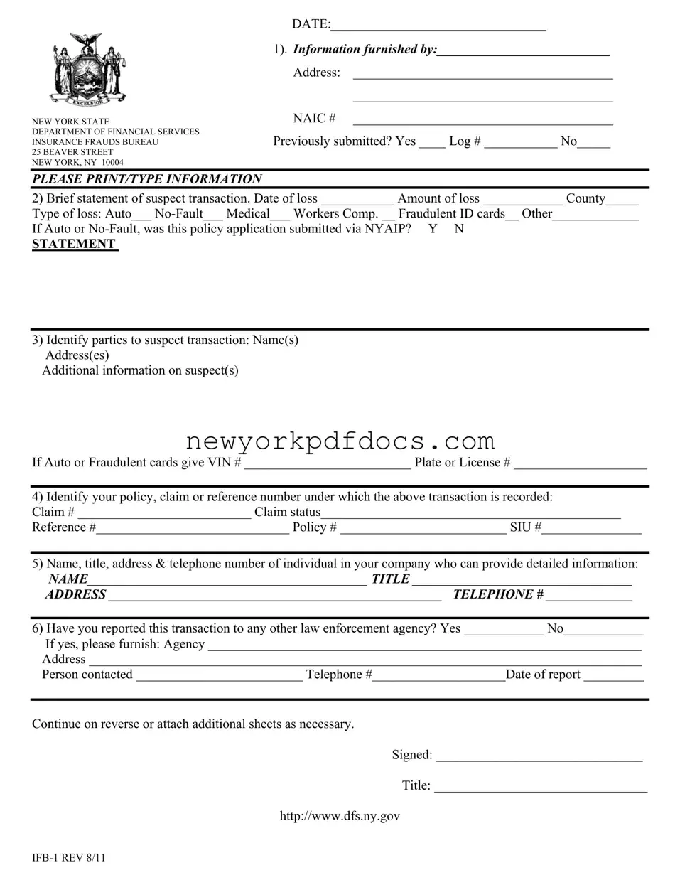 Free New York Ifb 1 Form
