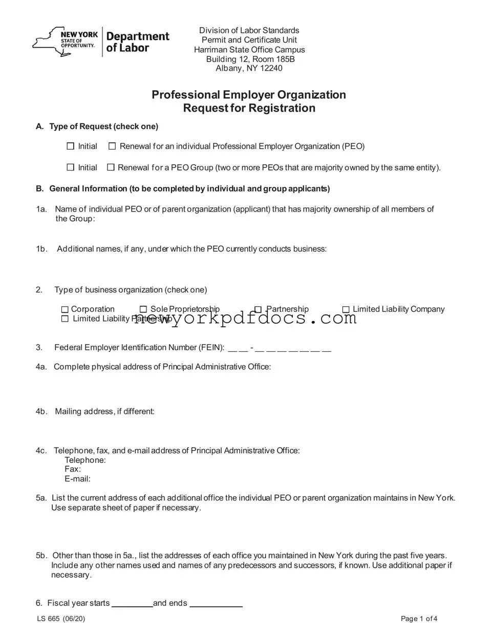 Free New York Ls 665 Form