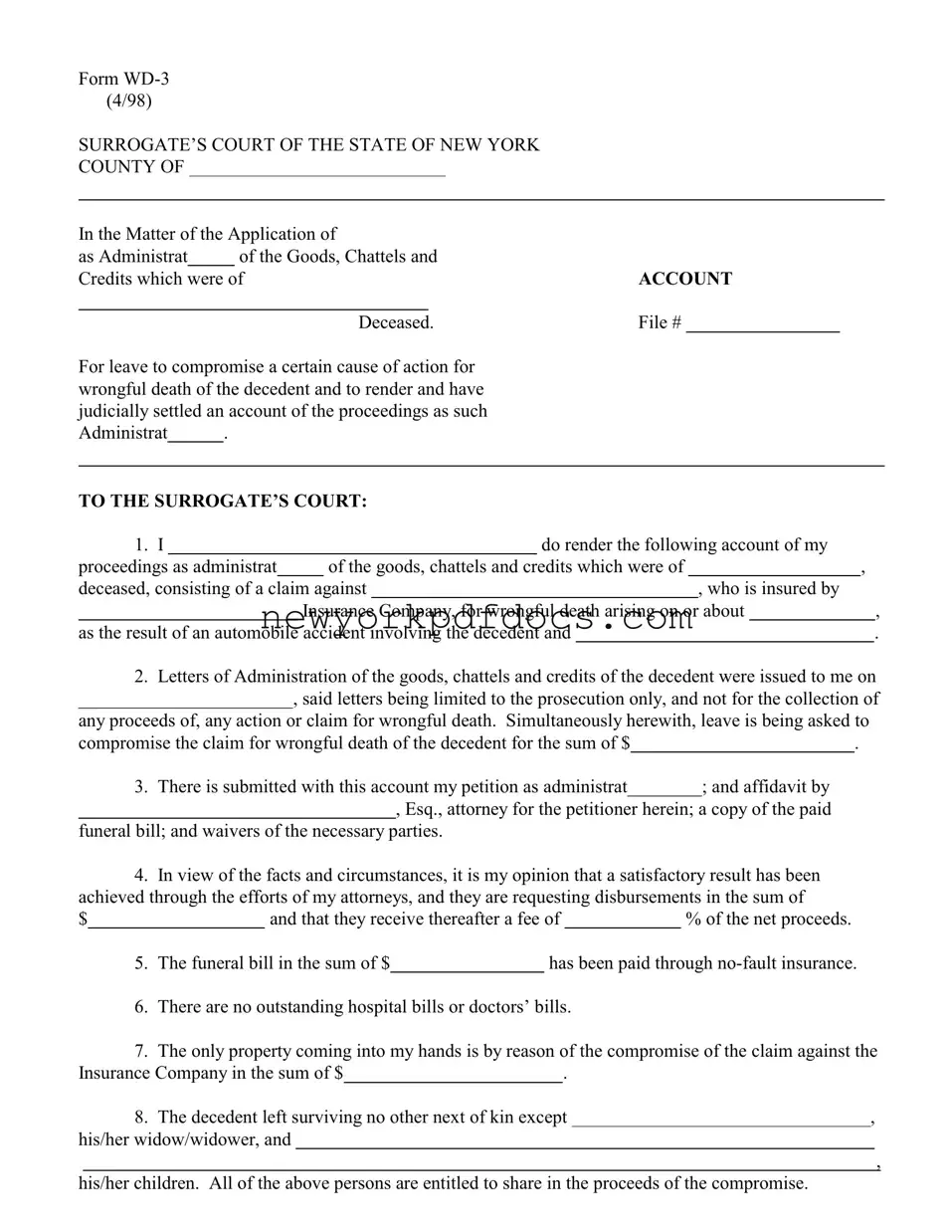 Free New York Wd 3 Form