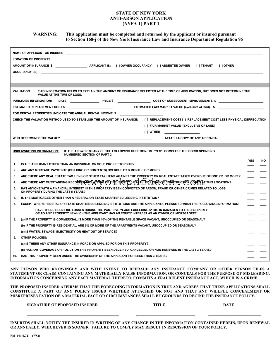Free Ny Anti Arson Application Form