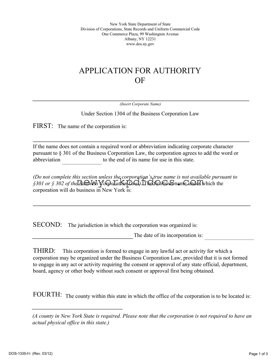 Free Ny Application Authority Form