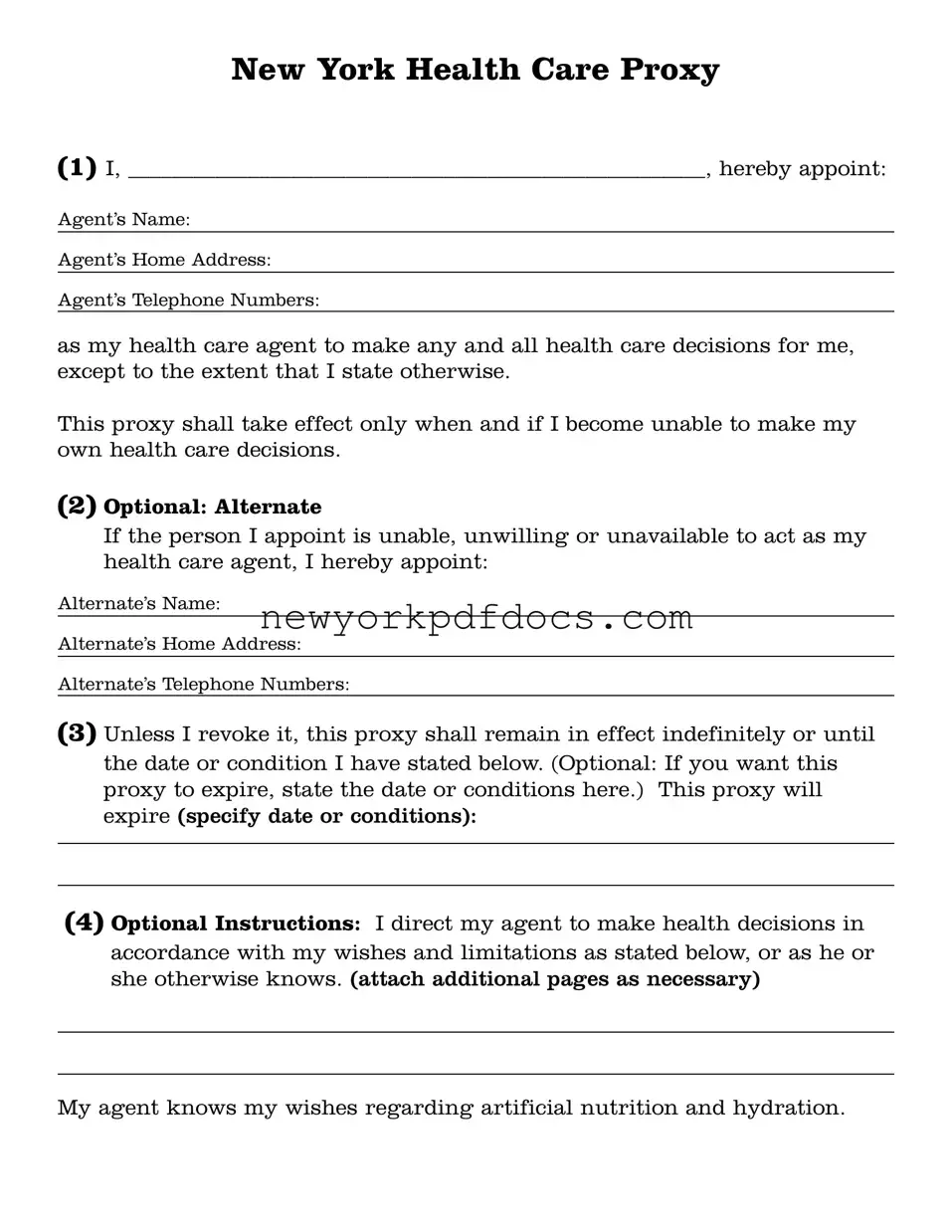 Free Ny Health Proxy Form