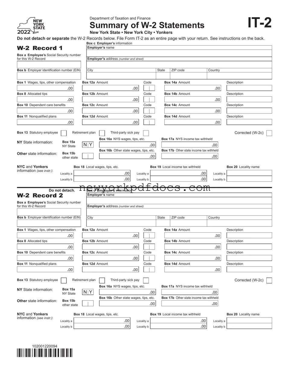 Free Ny It 2 Form