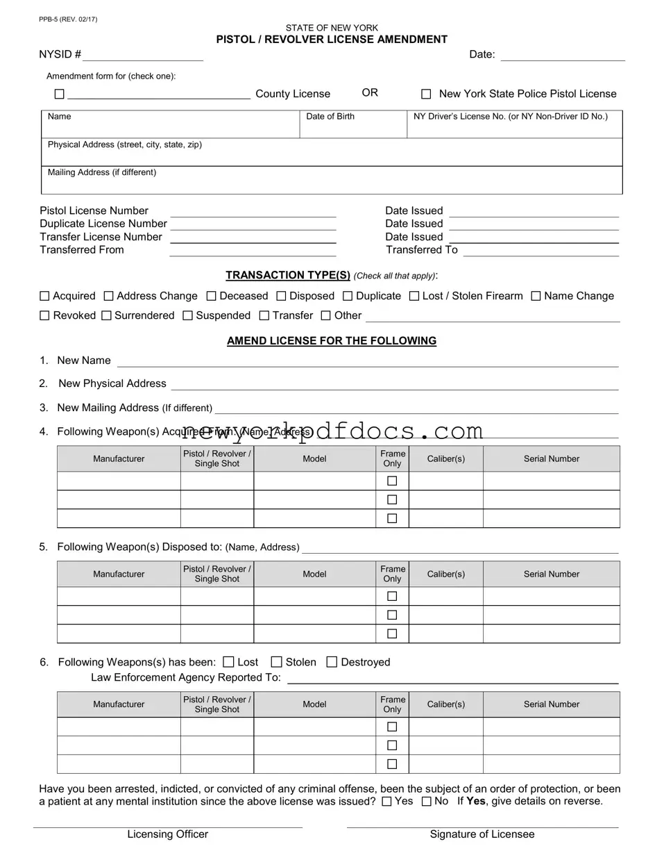 Free Ny State Police Amendment Form