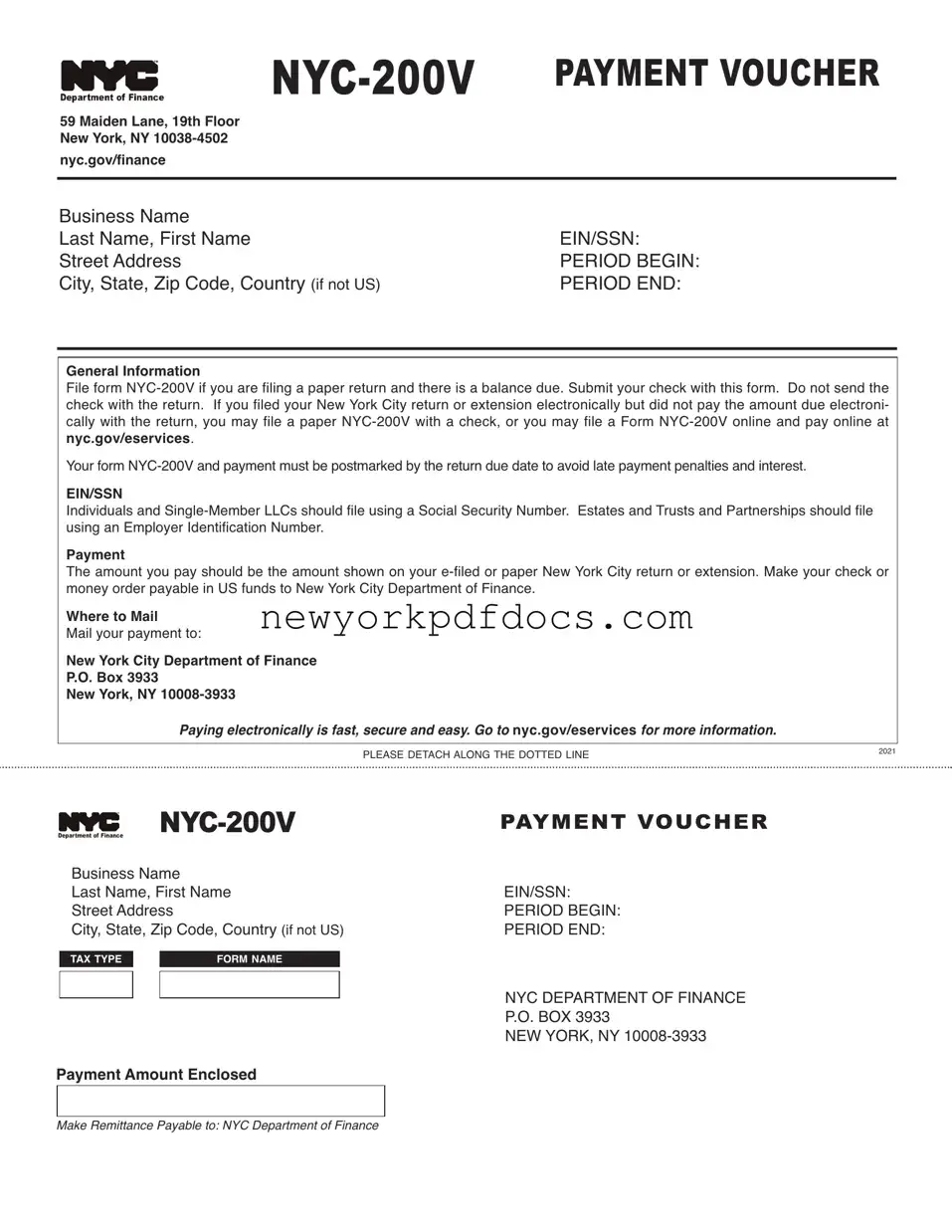 Free Nyc 200V Form