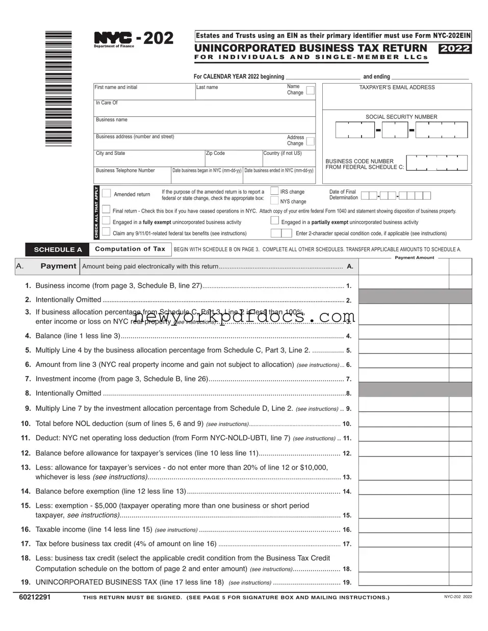 Free Nyc 202 Form