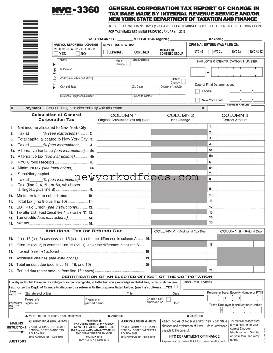 Free Nyc 3360 Form