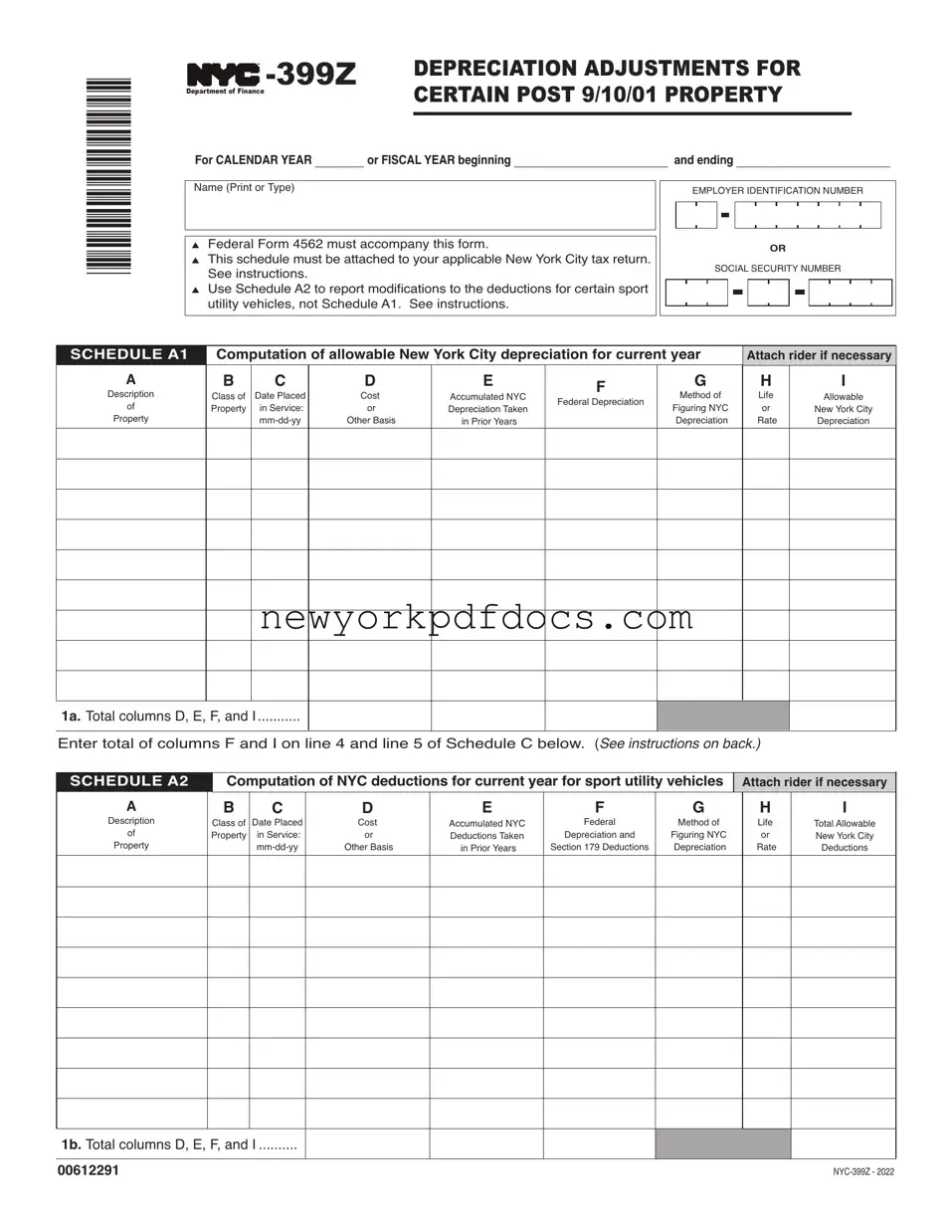 Free Nyc 399Z Form
