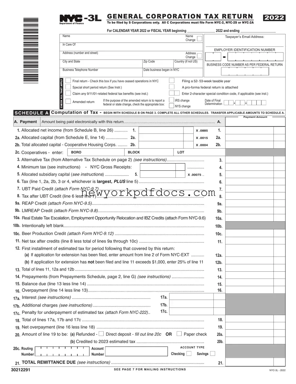 Free Nyc 3L Form