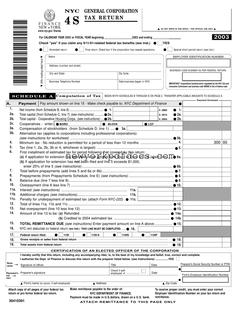 Free Nyc 4S Form