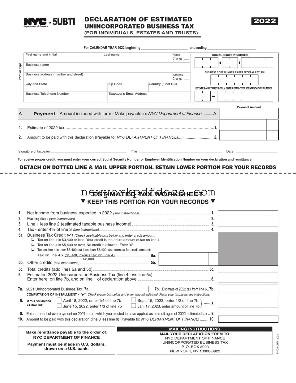Free Nyc 5Ubti Form