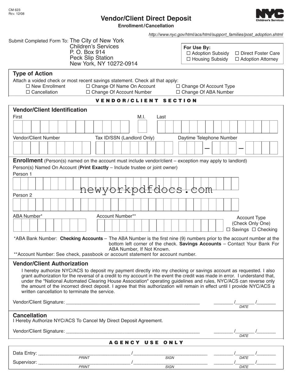 Free Nyc Cm 623 Form
