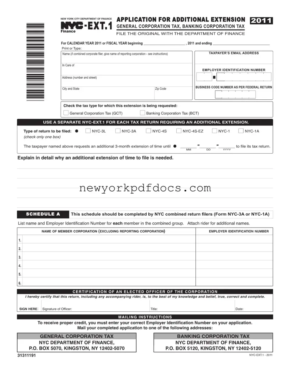 Free Nyc Ext 1 Form