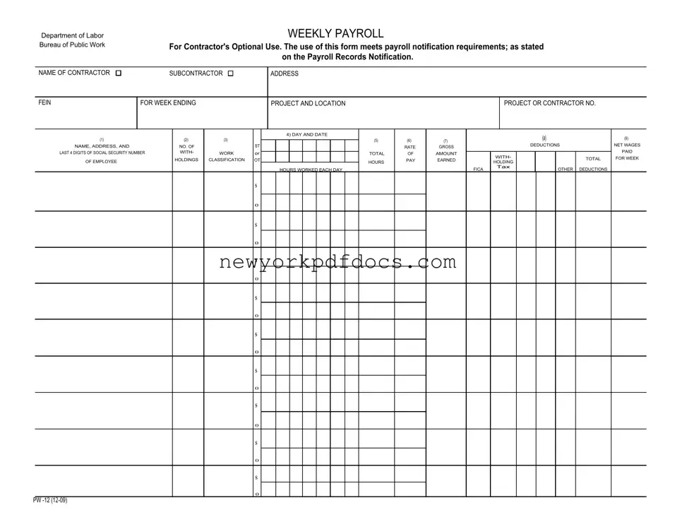 Free Nyc Payroll Form