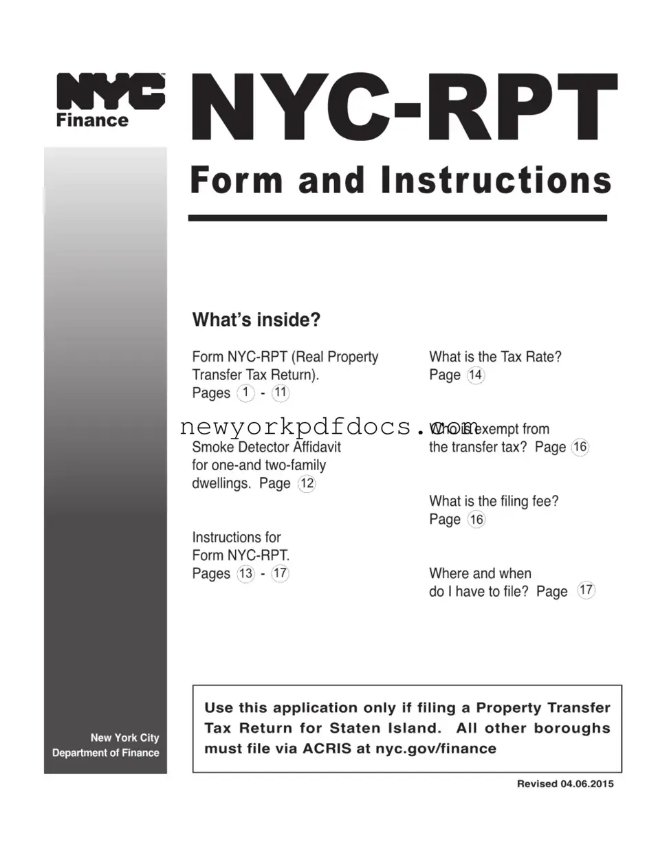 Free Nyc Rpt Form