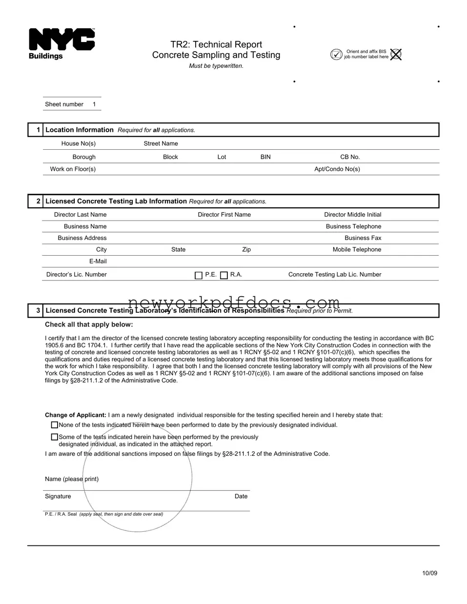 Free Nyc Tr2 Form