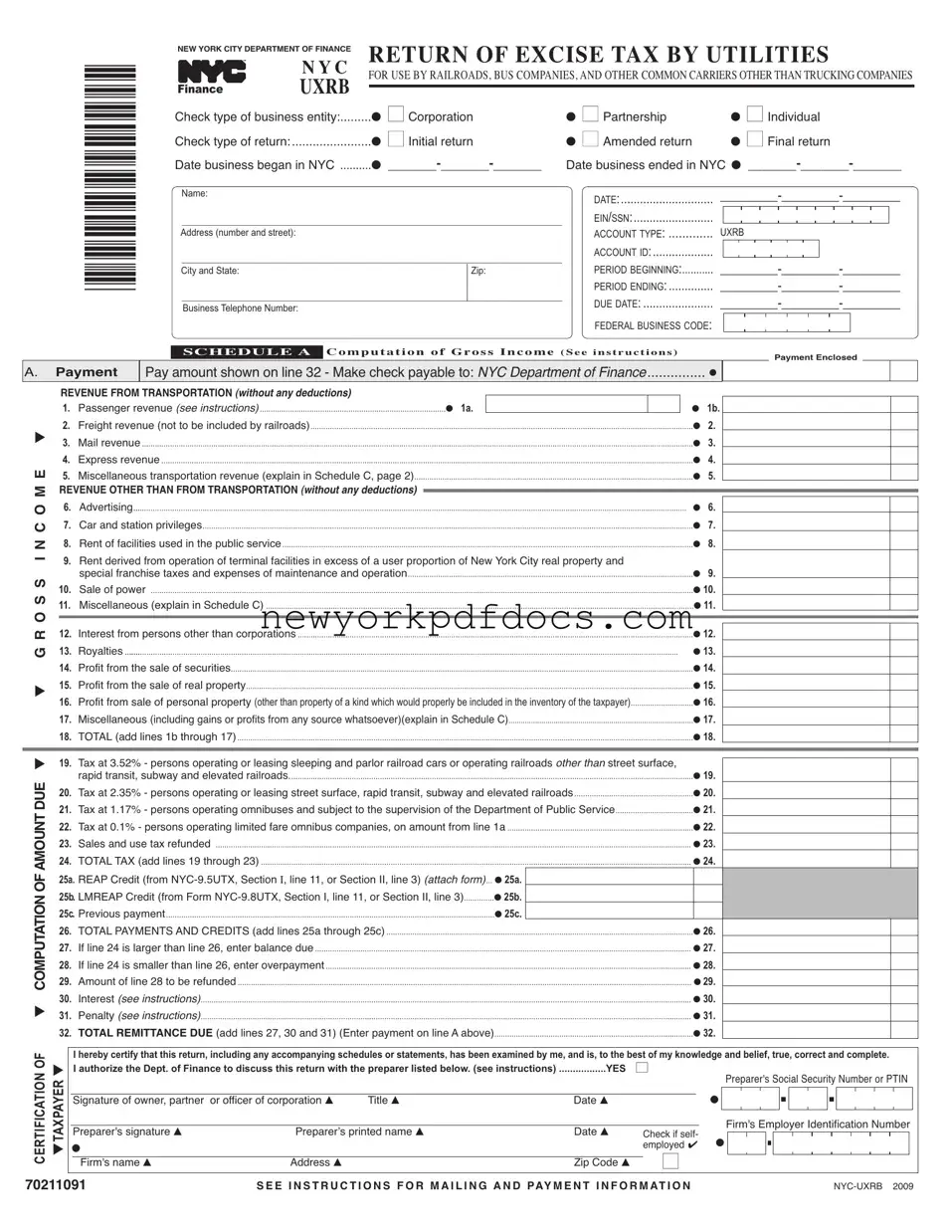 Free Nyc Uxrb Form