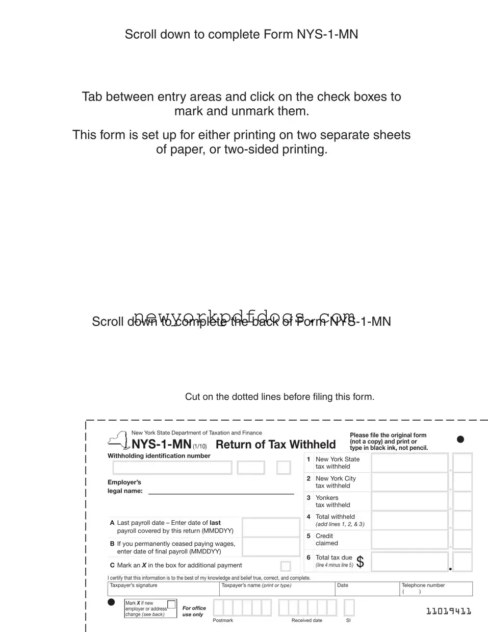 Free Nys 1 Form