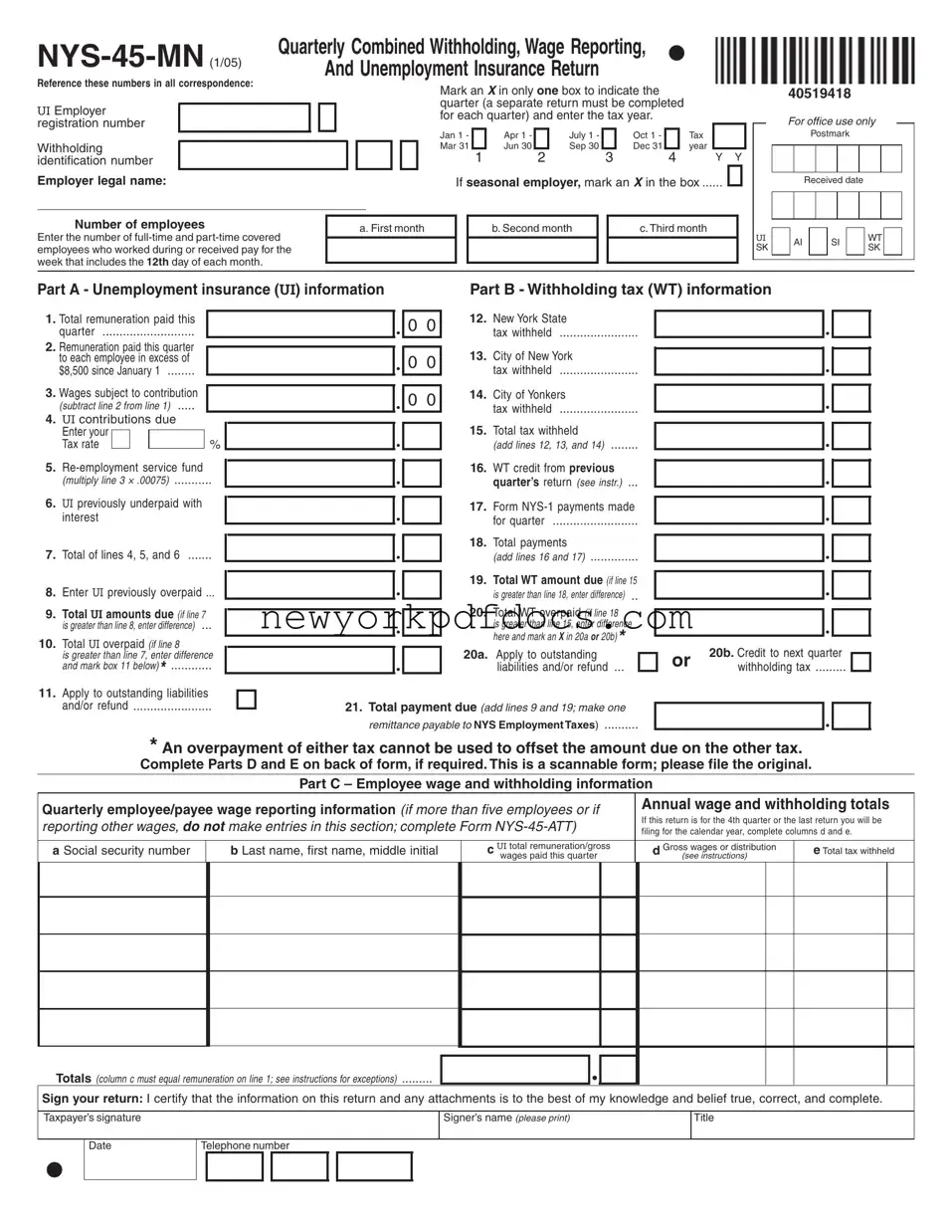 Free Nys 45 Mn Form