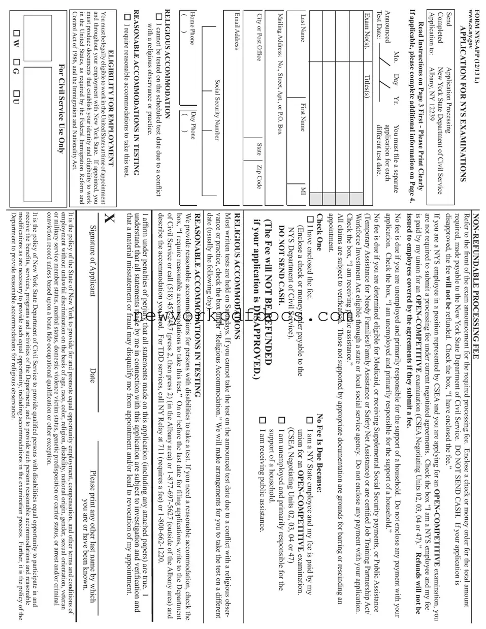 Free Nys App Form