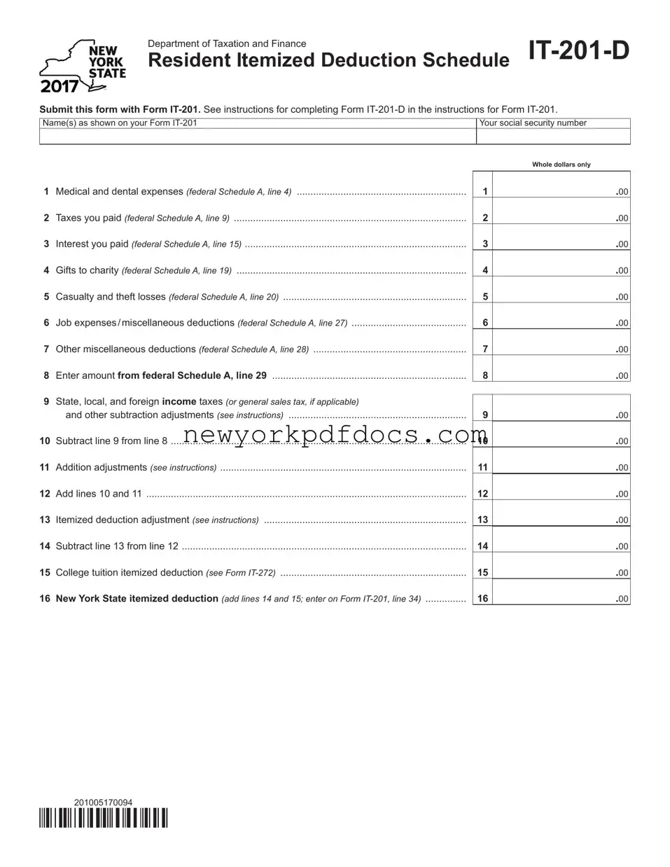 Free Nys It 201 D Form