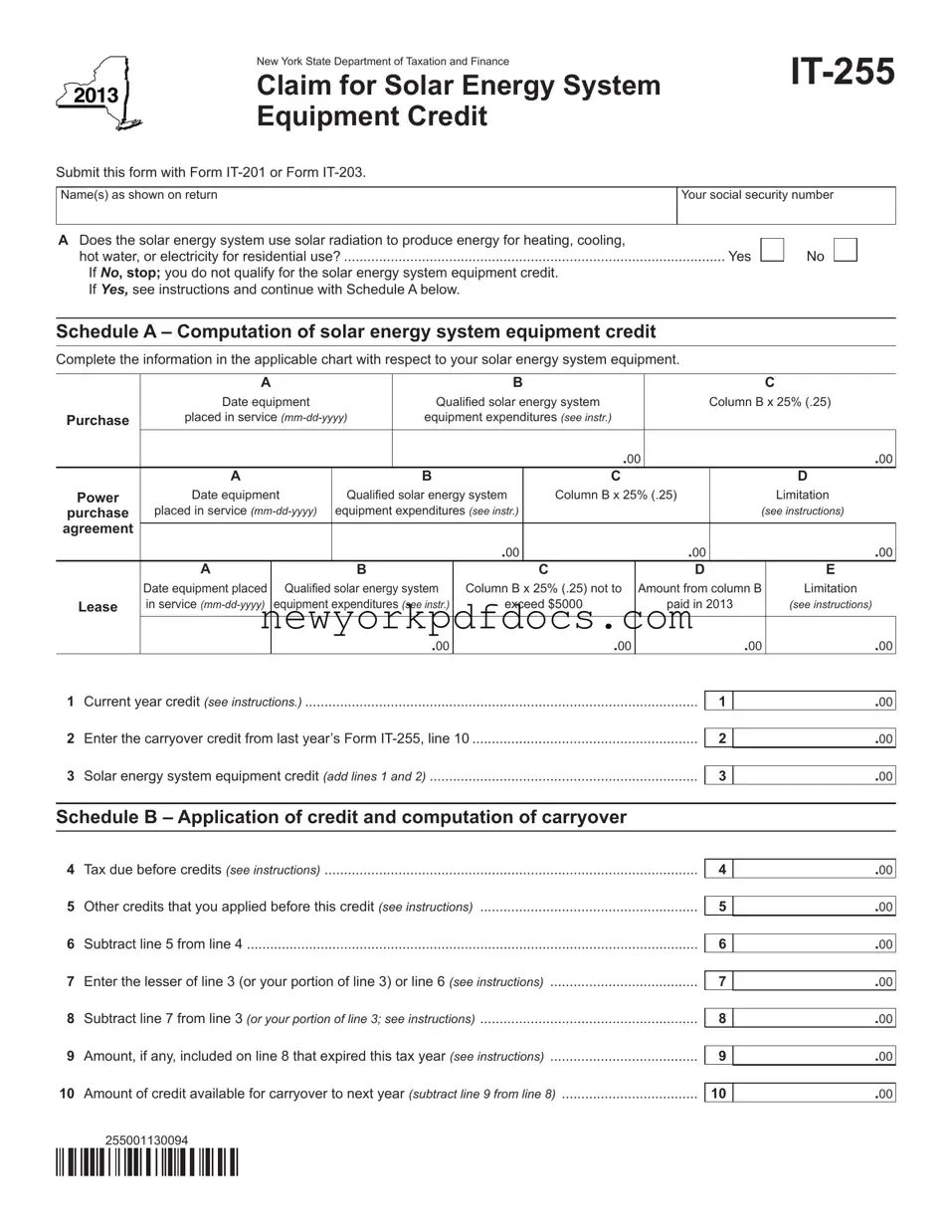 Free Nys It 255 Form