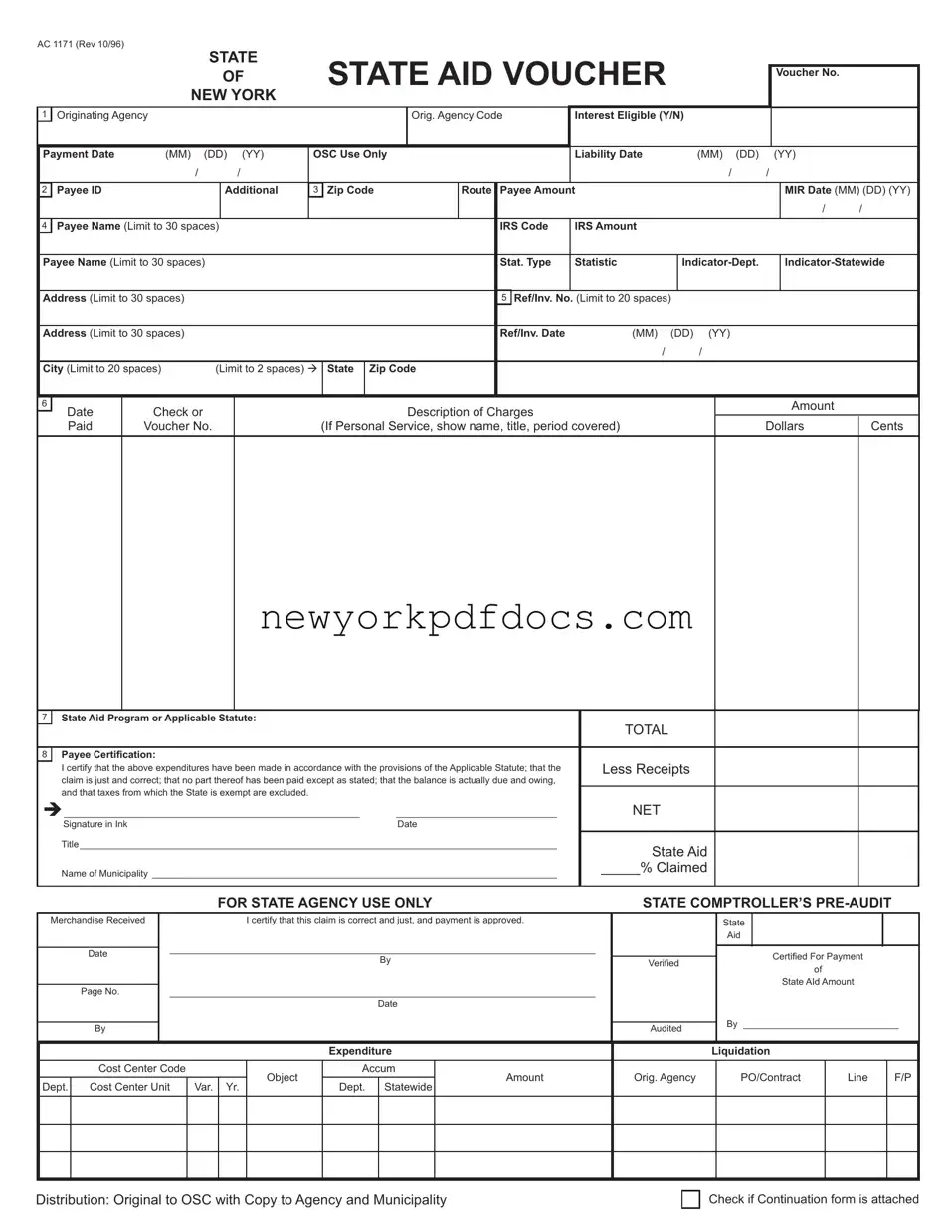 Free Nys State Aid Voucher Form