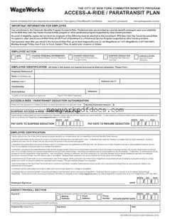 Free Access A Ride Nyc Application Form