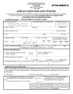 Free Ged Application Nyc Form