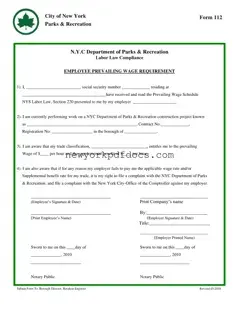 Free New York 112 Form