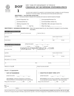 Free New York Dof 1 Form