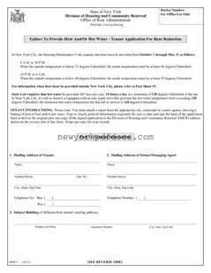Free New York Hhw 1 Form