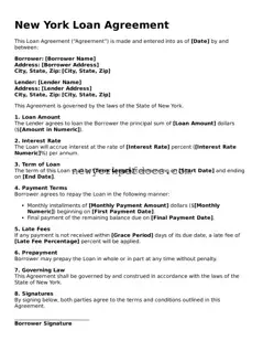 Valid Loan Agreement Document for New York