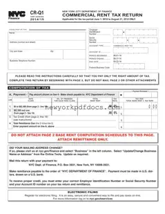 Free Ny Commercial Rent Tax Form