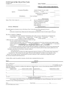 Free Ny Judgment Form