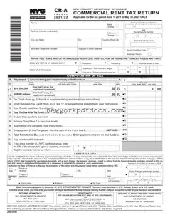 Free Nyc Commercial Rents Tax Return Form