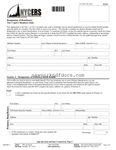 Free Nycers F131 Form