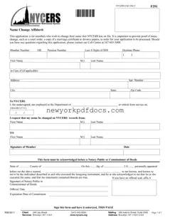 Free Nycers F291 Form