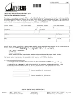 Free Nycers F351 Form