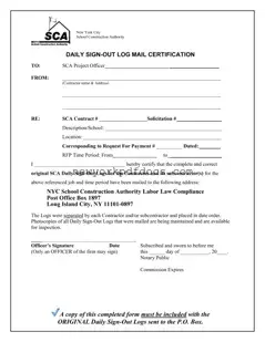 Free Nycsca Daily Form