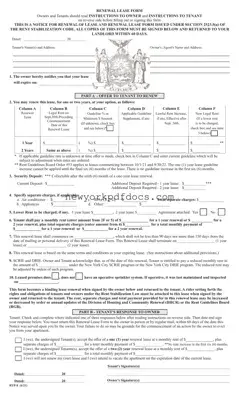 Free Renewal Lease Nyc Form