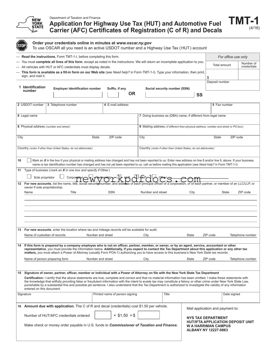 Free Tmt Ny Form